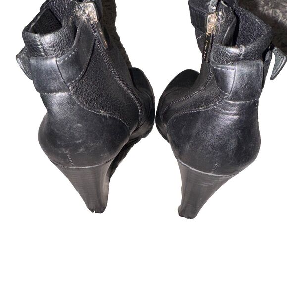 Coach Melody Women Wedge Pebbled Black Zipper Leather Booties Size 8 B - Picture 5 of 5